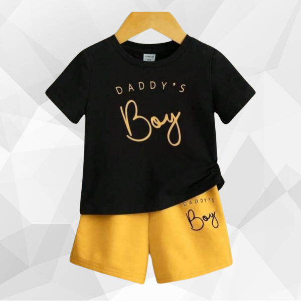 Black Daddy's Boy T-Shirt Set