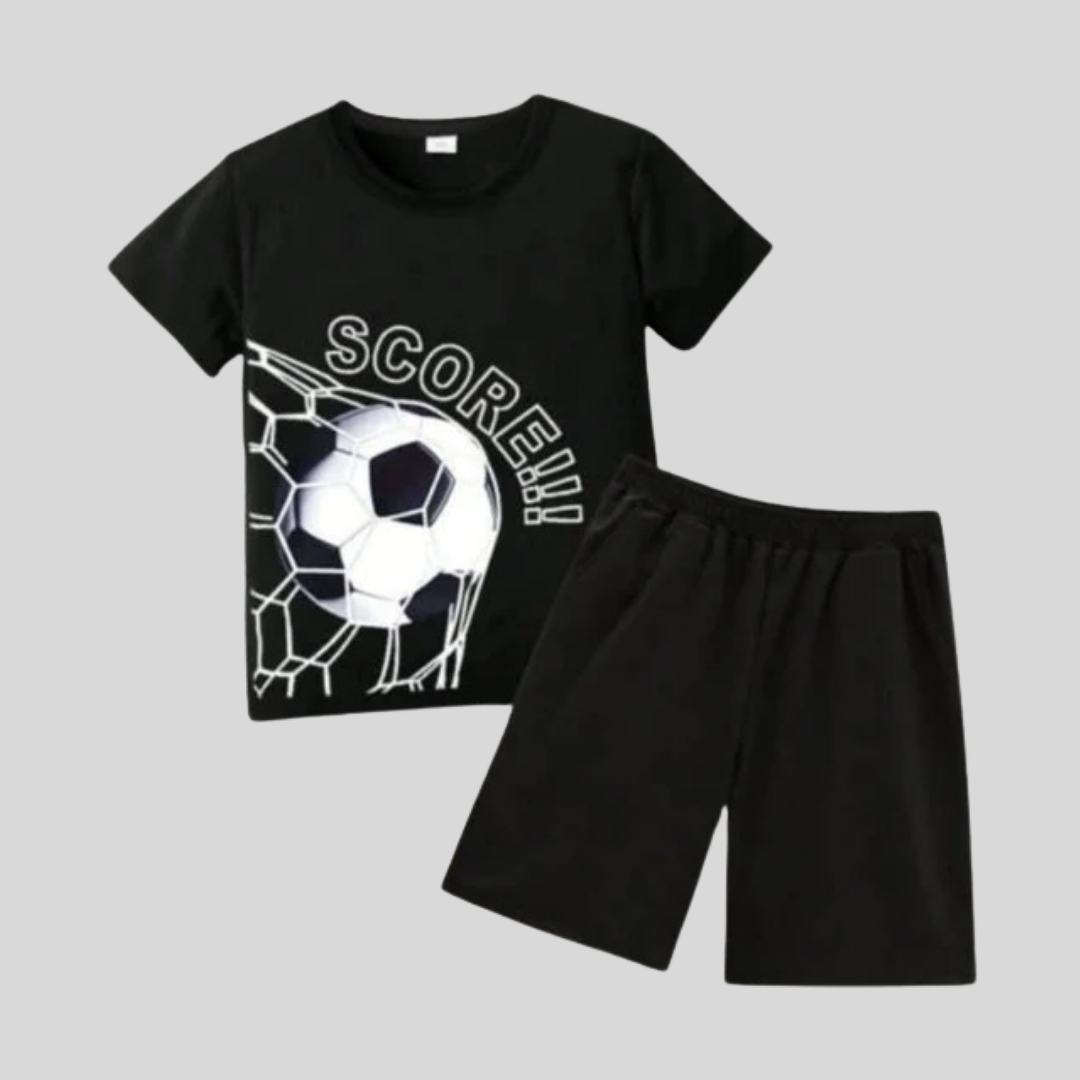 Black Football T-Shirt Set