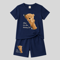 Bear Peeking NavyBlue T-Shirt Set