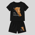 Bear Peeking NavyBlue T-Shirt Set