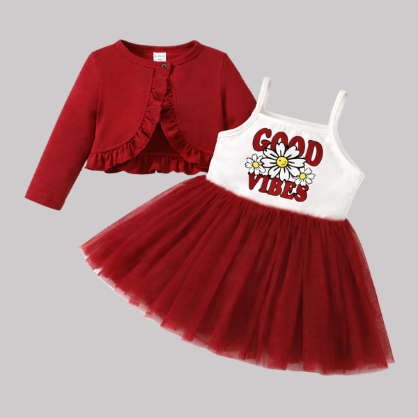 Maroon Daisy Gawn Set