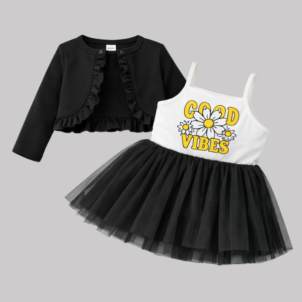 Black Daisy Gawn Set