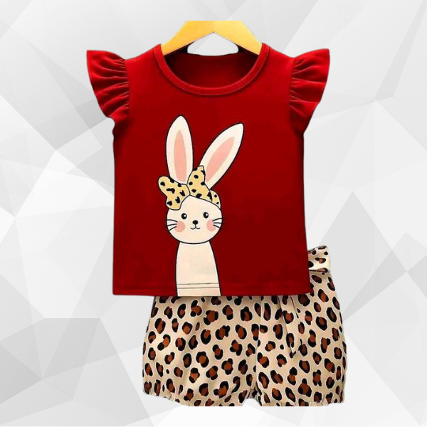 Maroon Rabbit T-Shirt Set