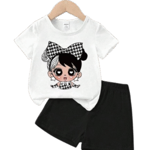 Cute Baby Girl Printed T-Shirt Set