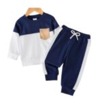 Navy and White Block Jogger Set