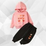 Pink Loves Hoodie Winter Set